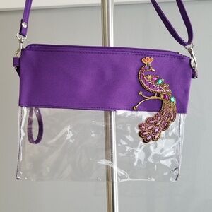 Clear Festival Purse-Purple Embellished